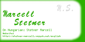 marcell stetner business card